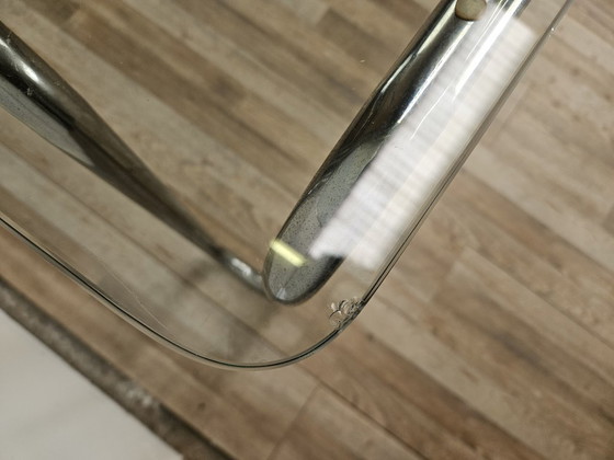 Image 1 of 1970s Bauhaus table in chromed tubular steel and glass