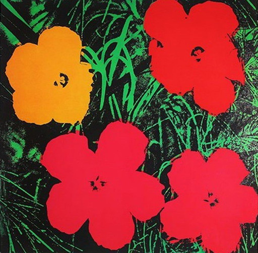 Andy Warhol Lithographie offset en couleurs Fleurs