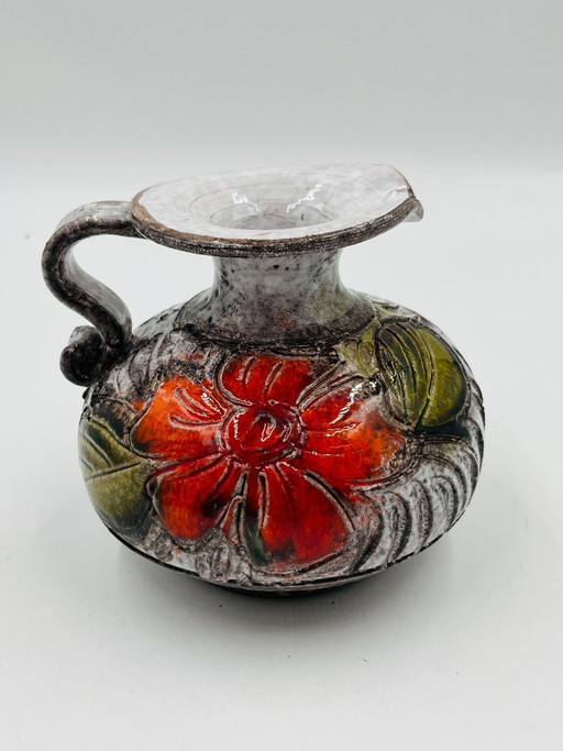 "Flower Power" Ball Vase – Vintage Italian Ceramic (Brutalist Style)