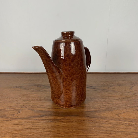 Image 1 of Ceramic Teapot / Coffee Pot, "Leopard-Tortoiseshell" Finish, 1960-70