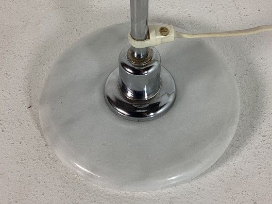 Image 1 of Lampada postmoderna vintage in stile art déco in vetro e marmo