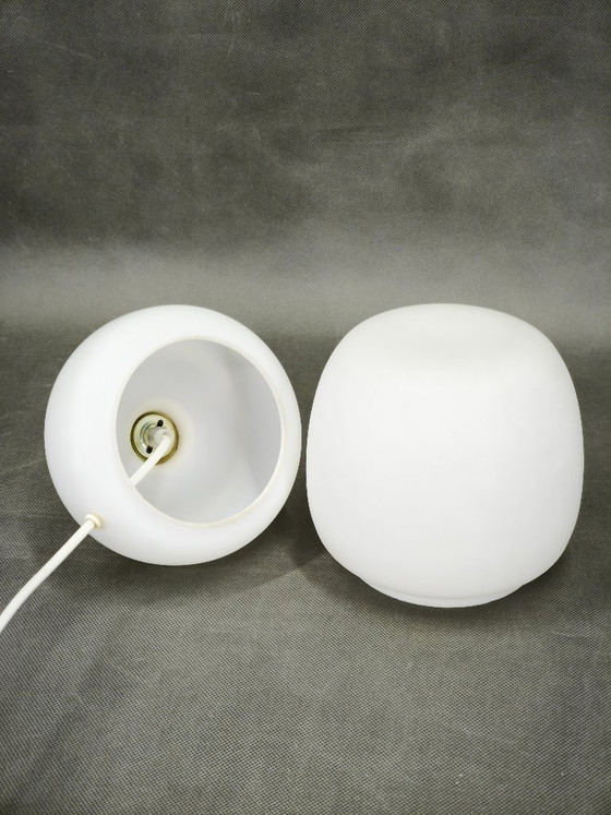 Image 1 of Czech Opaline Glass and Brass Table Lamp, 1970s