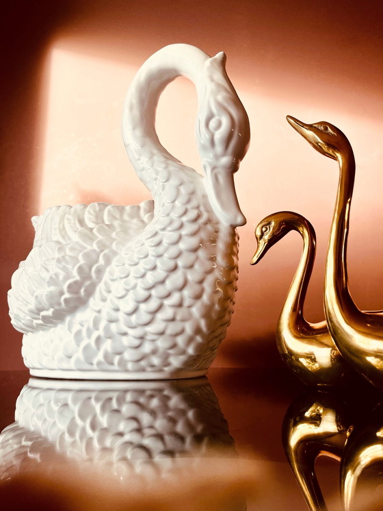 Image 1 of Vaso di fiori a forma di cigno XL fatto a mano in Italia