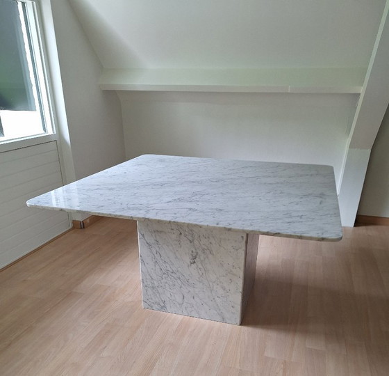 Image 1 of Carrara marble vintage dining table