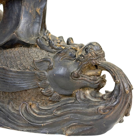 Een groot Oost-Aziatisch Guanyin beeld uit de eerste helft van de 20e eeuw – Beeldhouwkunst, Bronze (photo 7 of 10)