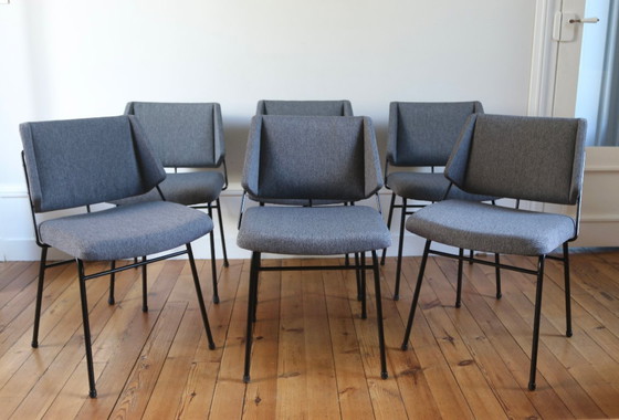 Image 1 of Série de 6 chaises modernistes vintage Raphael Raffel, 1950