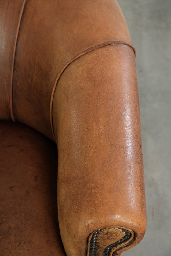 Bella Poltrona Club Vintage in Pelle di Pecora Colore Cognac con un Aspetto Robusto – Poltrone, Leather (photo 8 of 14)