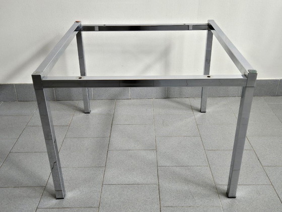 Image 1 of Vintage 1970s Side Coffee Table, Pink Granite & Chrome Steel, DLG Florence Knoll