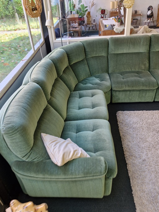 Vintage Modular Element Sofa 70S Velours Grün