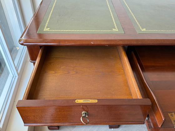 Scrivanie antica in mogano con pelle verde – Legno (photo 3 of 11)