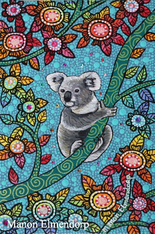 Hand Painted Painting Koala New 15 x 10 cm