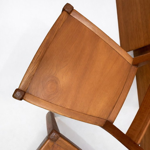 Coppia di sedie svizzere in legno, attribuite a F. X. Sproll, anni '50-'60