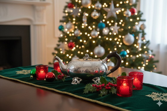 Image 1 of Teiera in argento Royal Family con manico in legno