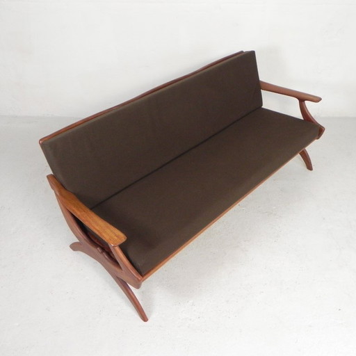 Divano a tre posti in teak De Ster Geldermalsen Gelderland, anni '60 – 3 5 zitsbanken, Wood (photo 2 of 29)