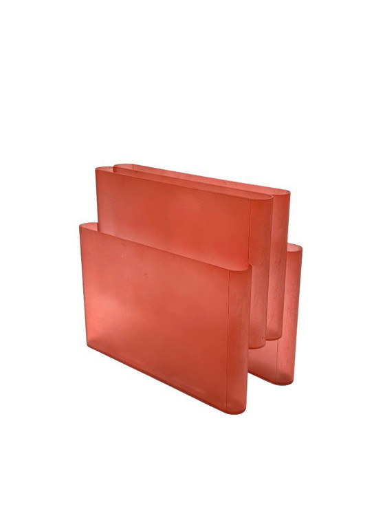 Image 1 of Portariviste in plastica rosa dell'era spaziale, Giotto Stoppino, Kartell anni '70
