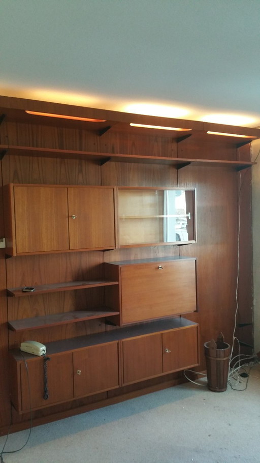vintage wall unit deens modules teak 60s