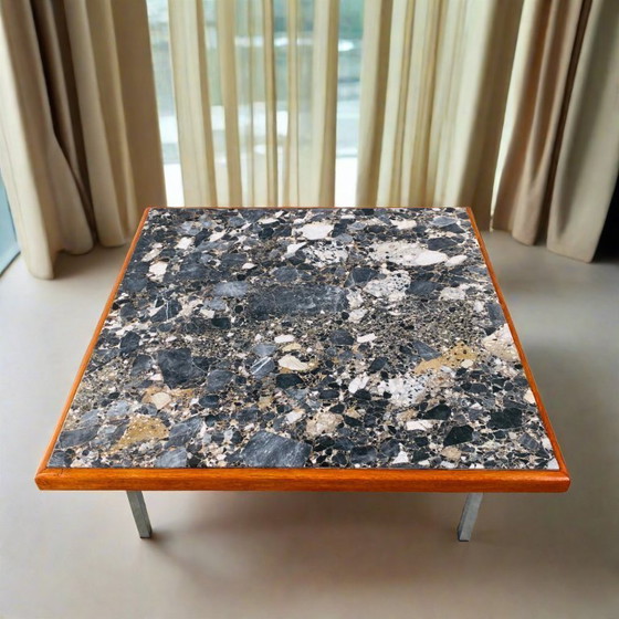 Image 1 of Mesa de centro de mármol terrazo de mediados de siglo, 1970