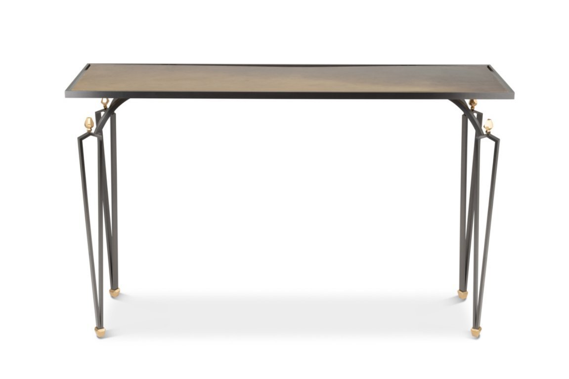 Rectangular console in steel and brass. Contemporary design. | €7,000 ...