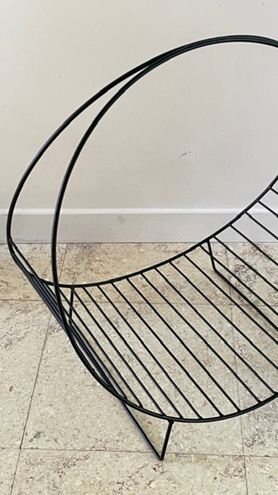 Vintage Magazine Rack Log Holder – Metal (photo 2 of 44)