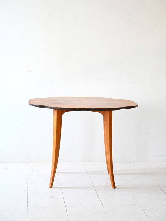 Image 1 of Vintage Swedish Déco Birch Side Table, 1940s