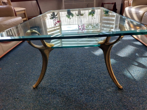 Rechteckiger Vintage Glastisch