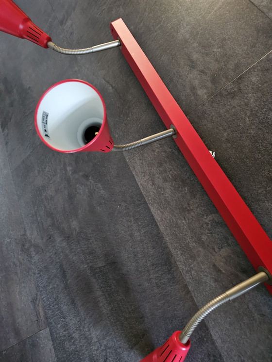 Image 1 of Ikea KVART, vintage rail with 3 flexible spotlights