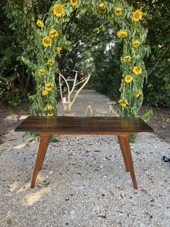 Image 1 of G. Scapinelli. Braziliaanse console van caviuna en palissanderhout.