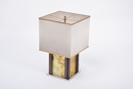 Image 1 of Grande lampe de table Romeo Rega de style Hollywood Regency en laiton et chrome