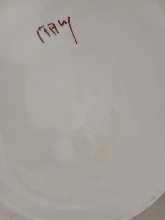 Vintage Italian Ceramic Bowl / Jardinière with Rooster Heads – Hand-painted (photo 8 of 8)