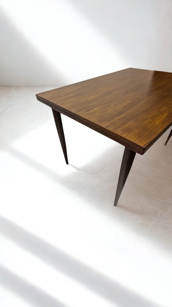 Image 1 of Table de salle à manger extensible vintage | Design milieu du siècle | Système de rotation