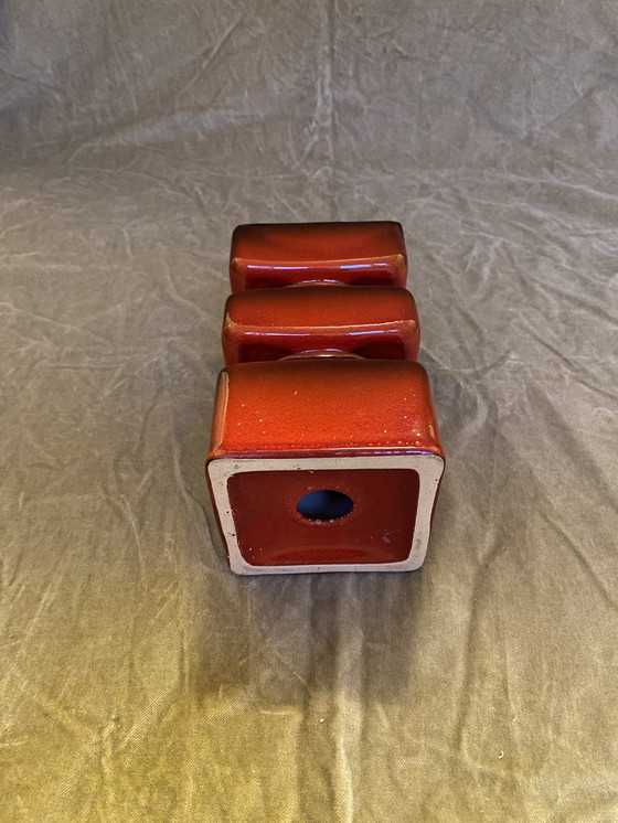 Image 1 of Vintage Pop Art vase by Cari Zalloni in orange/red 