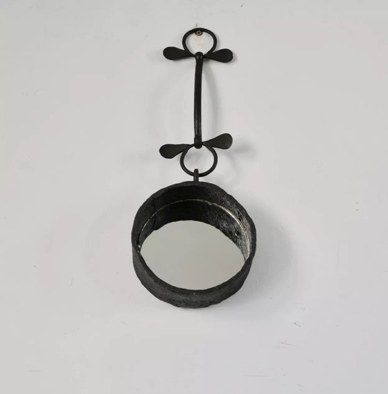 Image 1 of Miroir Suspendu en Métal, Années 50