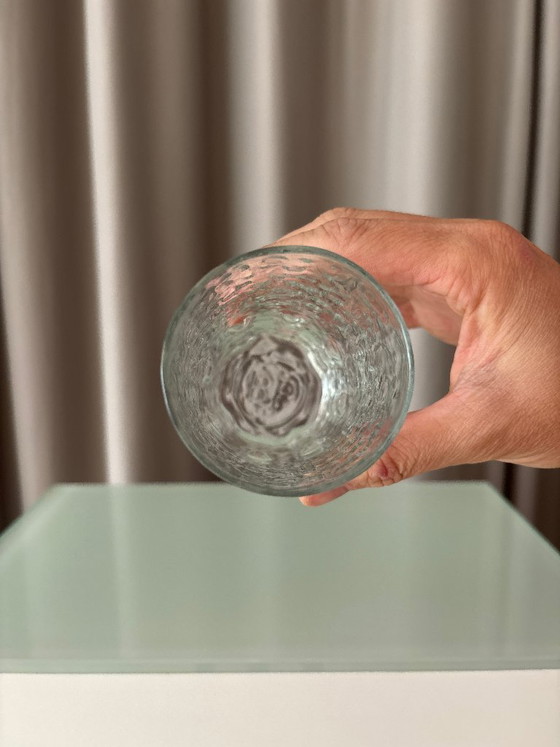 Set of 6 textured glass tumblers, Glass & Decanter, Transparent, Vintage (photo 7 of 8)