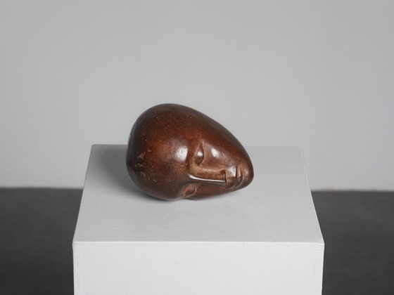 Modernistische Bronze Schlafender Kopf Bildhauerei, 1960er Jahre – Vintage (photo 4 of 8)