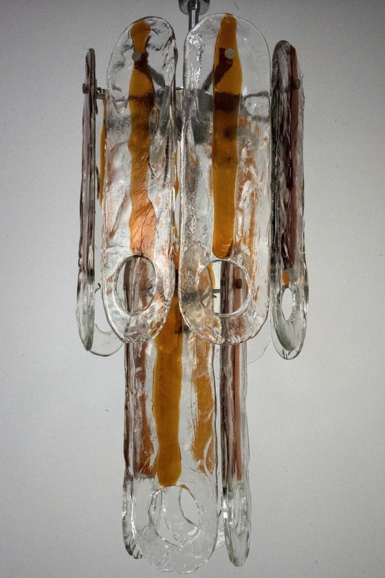 Image 1 of Italian Vintage Murano glass chandelier by Mazzega, model Occhio. Italy 1970s