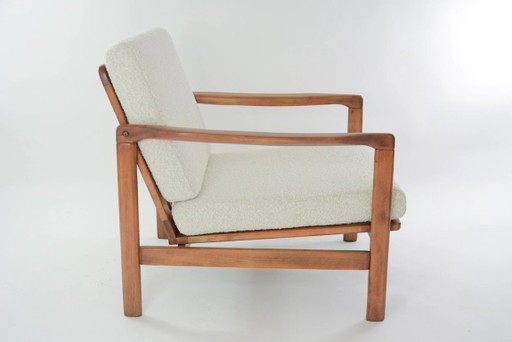 BZ fauteuil in witte bouclé