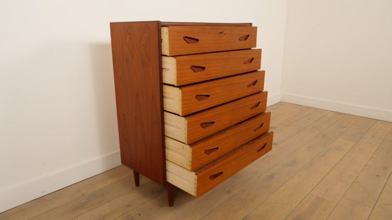 Cassettiera danese vintage | Teak | 6 cassetti | 109 cm – Cassettiere, Wood (photo 7 of 9)