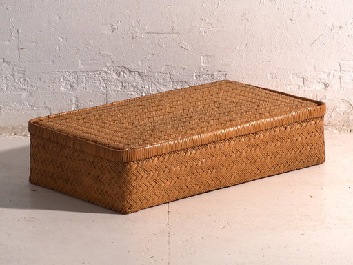 Set of two antique Japanese boxes in woven bamboo – Japan, circa 1950