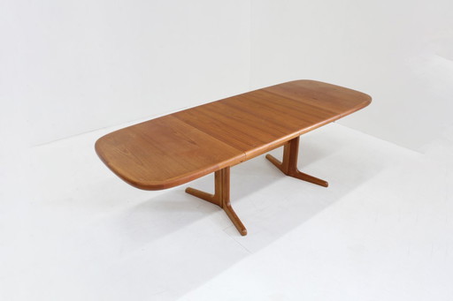 Vintage Danish oval extendable dining table teak by Johs. Kristoffersen & Son