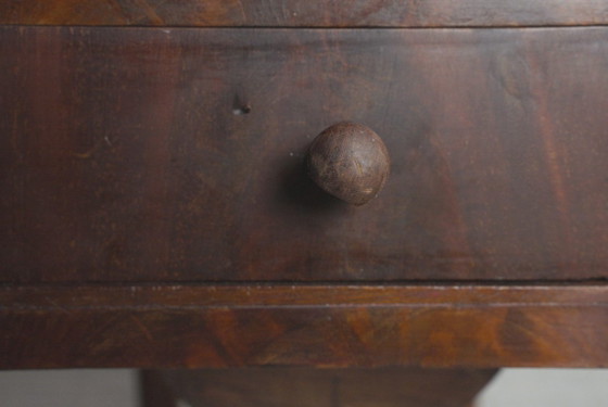 Antique French Pembroke Drop Leaf Table, Walnut Veneer Extendable End Table With Drawers, French Provincial (photo 36 of 41)