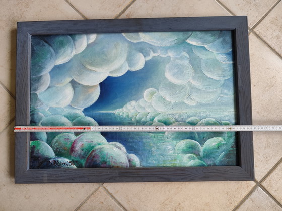 Image 1 of 🎨 Originalgemälde "Wolkentunnel" von Katrin Pillon (1996) – Öl auf Platte