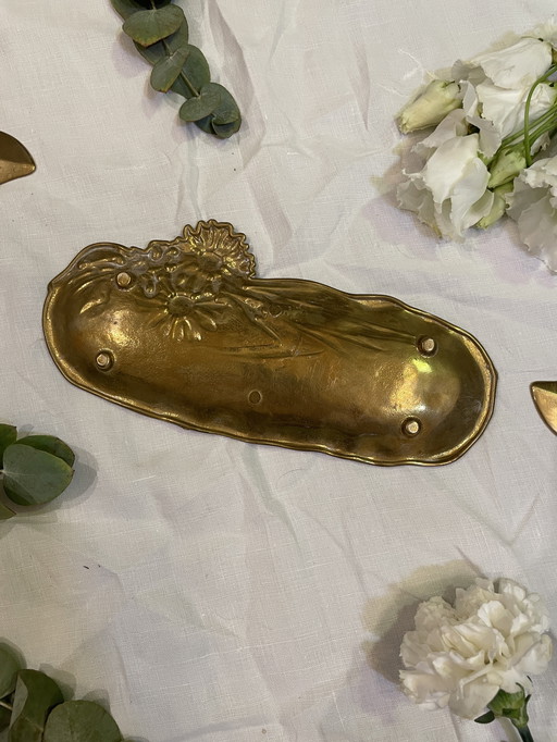 Brass flower trinket tray