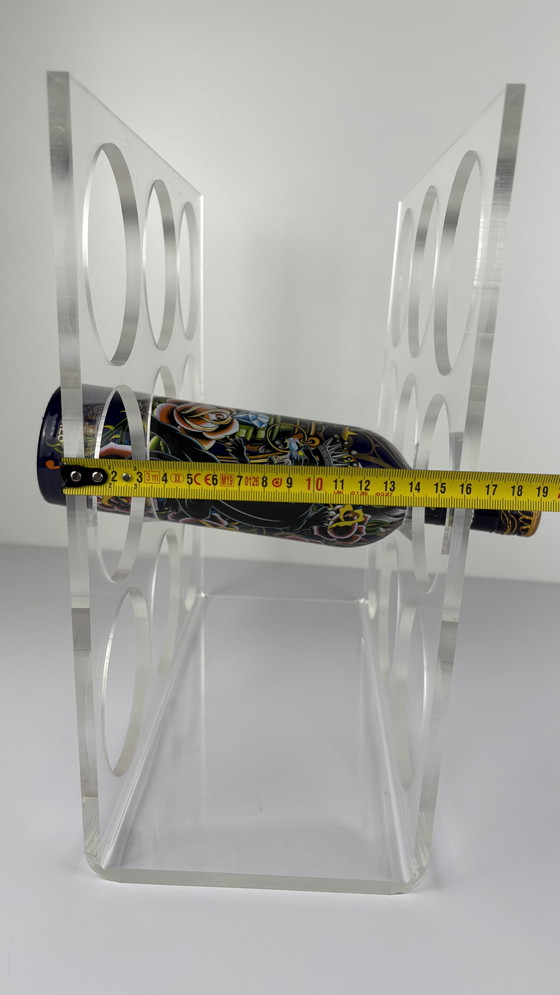 Image 1 of Vintage Plexiglass Acrylic Wine Rack Wine Bottle Bottle Holder