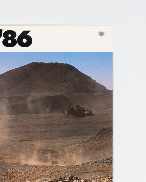 Image 1 of Rallye París-Dakar 1986 – Póster original de Porsche de época – Automovilismo clásico – 102x76cm