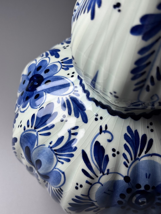 Image 1 of Elegant Hand-Painted Delftware Vase