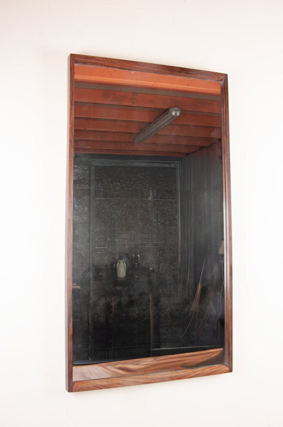 Image 1 of Grande specchio danese in palissandro di Aksel Kjesgaard per Odder 1960.