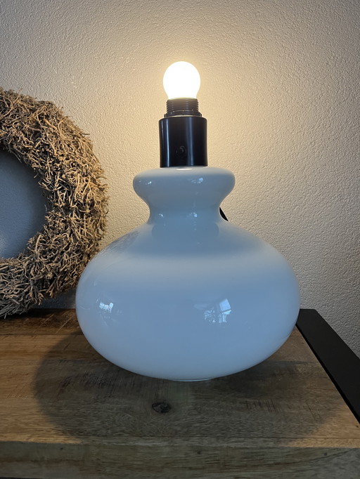 Special vintage Dijkstra table lamp - milk glass with double lights (1970s)