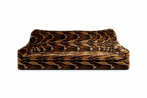 Vintage-Samt-Modularsofa, 1970er Jahre