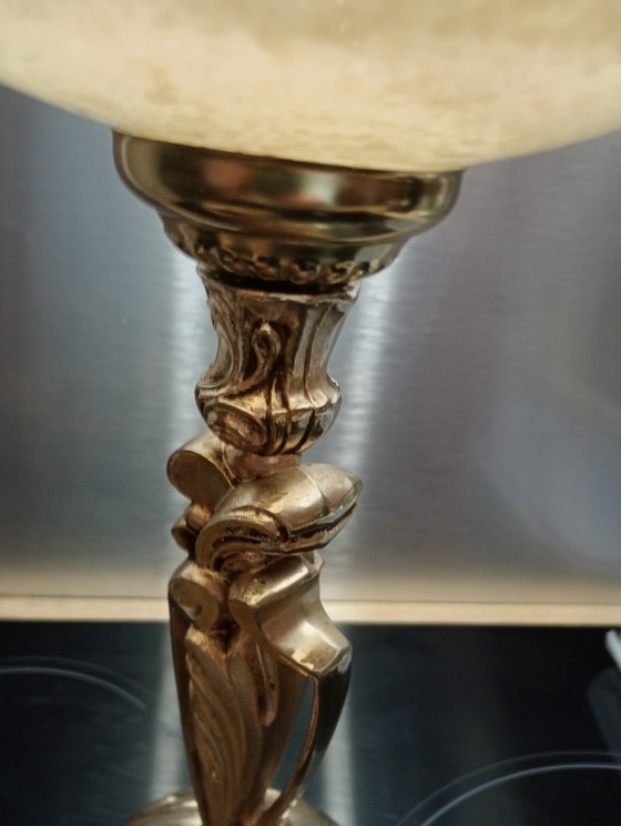 Image 1 of Stehlampe aus Bronze und Opalin