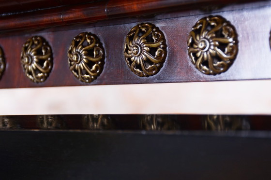 Miroir de coiffeuse Empire restauré, acajou, laiton, os, poli, France, XIXe siècle – Glass, Wood (photo 6 of 15)
